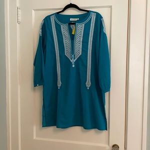 NWT Roller Rabbit XL Turquoise Tangier Kurta
